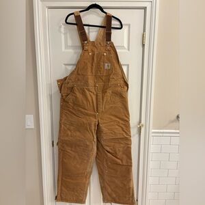 Carhartt Insulated Bib Overalls Size 42. Broken-In Genuine Workwear. 28” Inseam